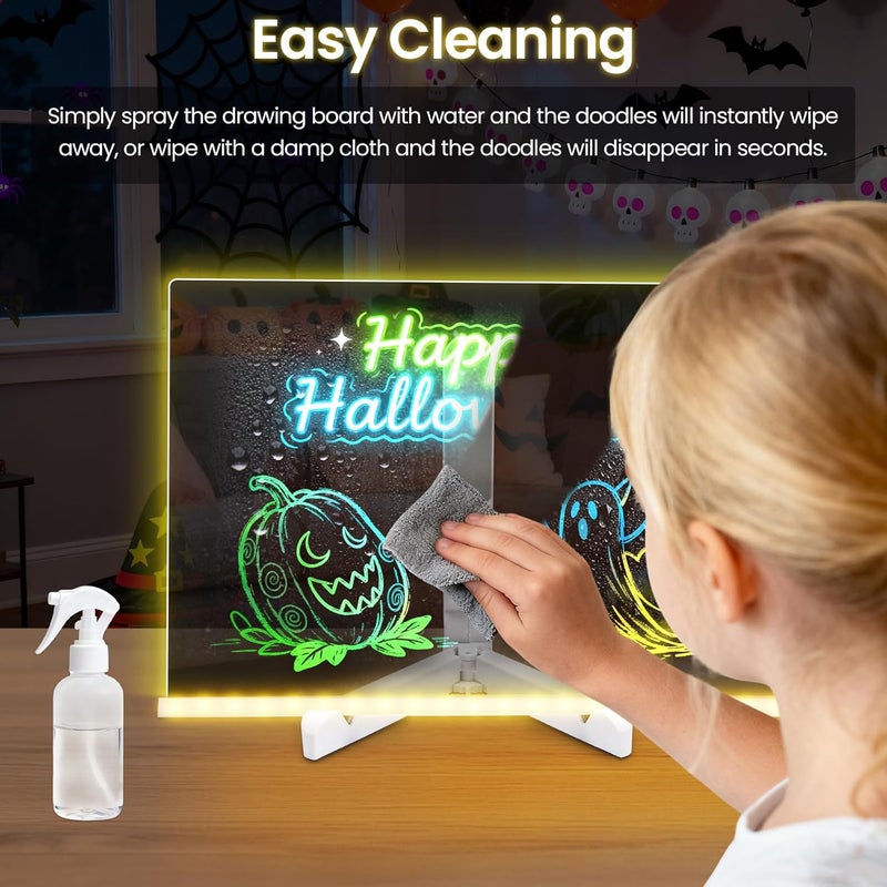 CIBOTIES LED Note Board with 7 Colors, Lumi Dry Erase Board with Light, Light-Up Message Note Board with Stand as Night Light for Room/Store/Office/Festival/Gift,12" x 8" - Image 4